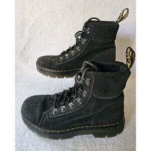 Dr. Martens Combs W Women’s US 7 Black Suede Combat Boots Lace-Up AirWair Soles